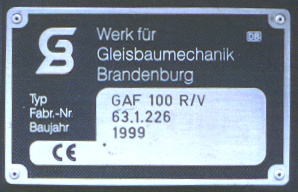 Fabrikschild von DB AG 97175302118-9
