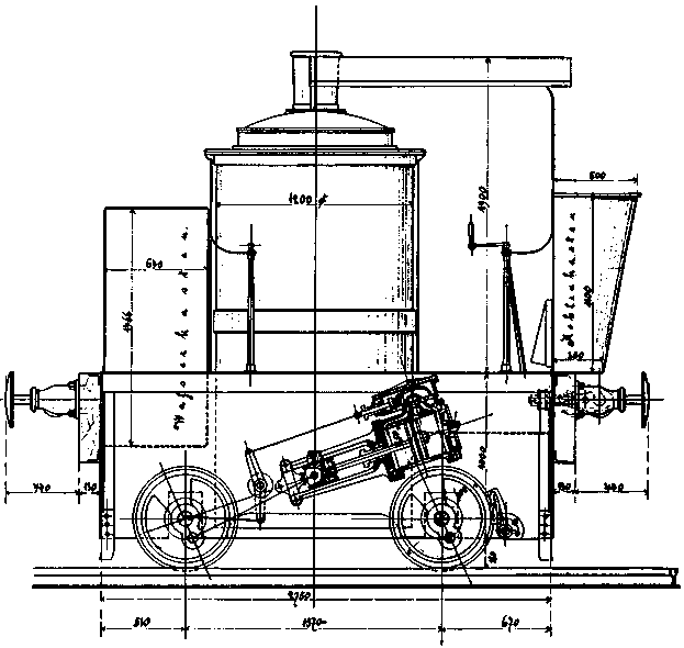 Seitenansicht der Stehkessellokomotive der Papierfabrik Baienfurt