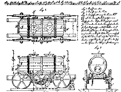 Skizze der Lok von 1818 (Archiv Bergamt Bonn)